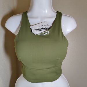 Women's Racerback Sports BraTankTop-Longline Crop with Medium support and paddin